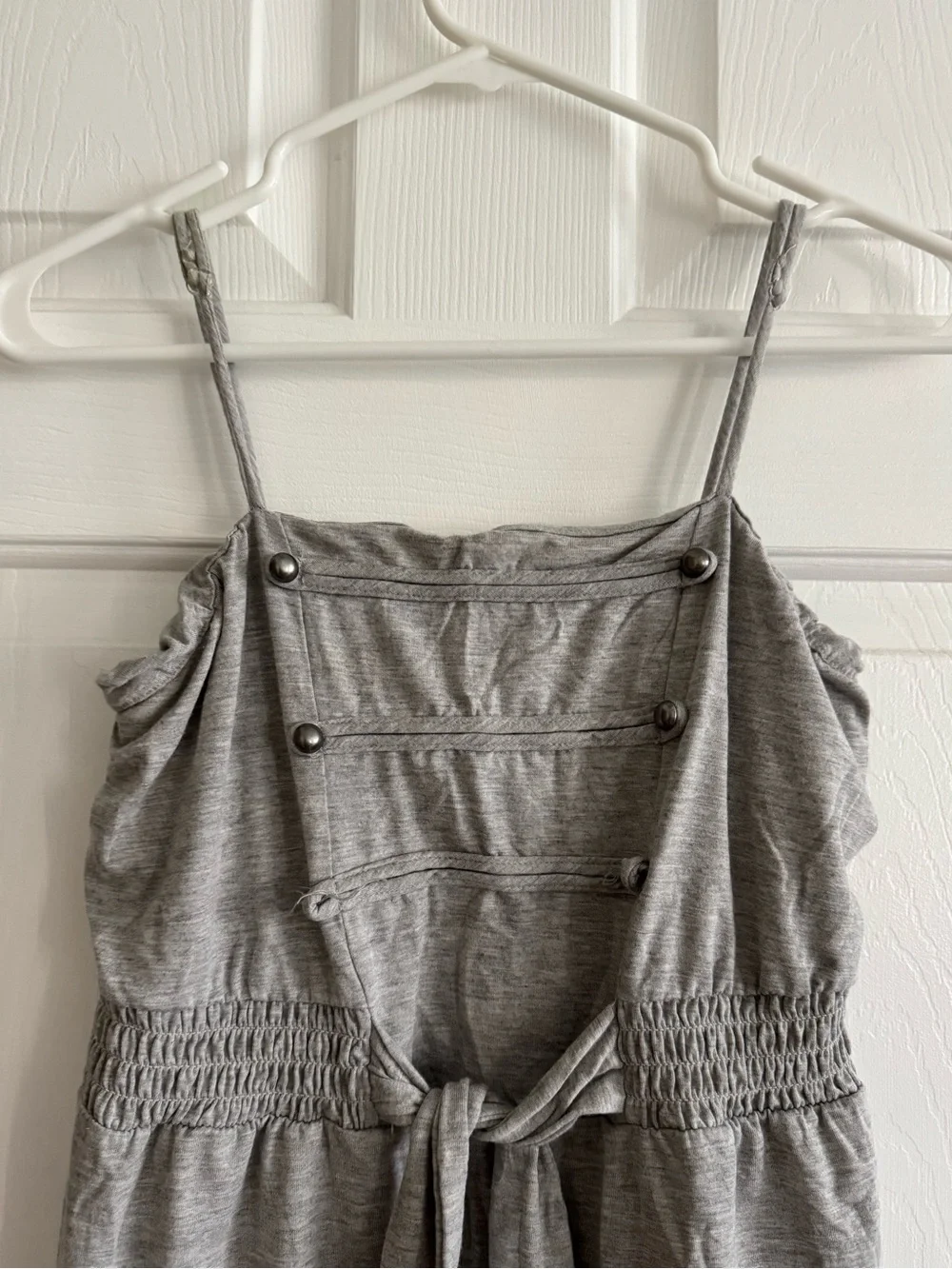 Self Esteem Heather Gray Strappy Mini Dress Medium - Picture 4 of 5